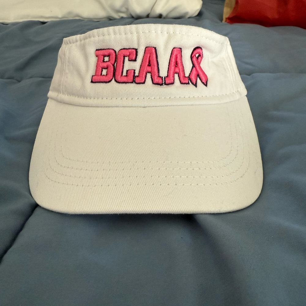 White and Pink Women's Visor Hat